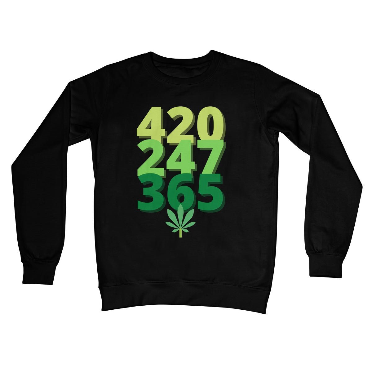 420 247 365 Jumper - Jet Black - Funny Jumper