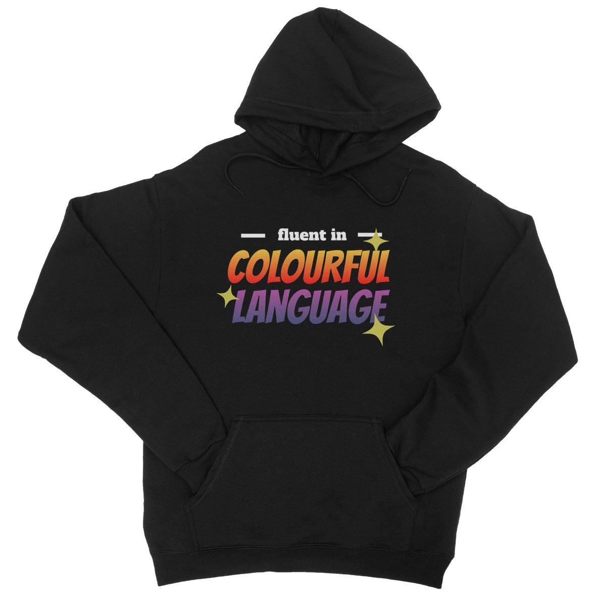 Fluent In Colourful Language Hoodie - Jet Black - Funny Hoodie