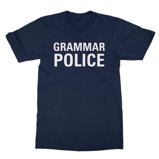 Grammar Police T-Shirt - Navy - Funny T-Shirt