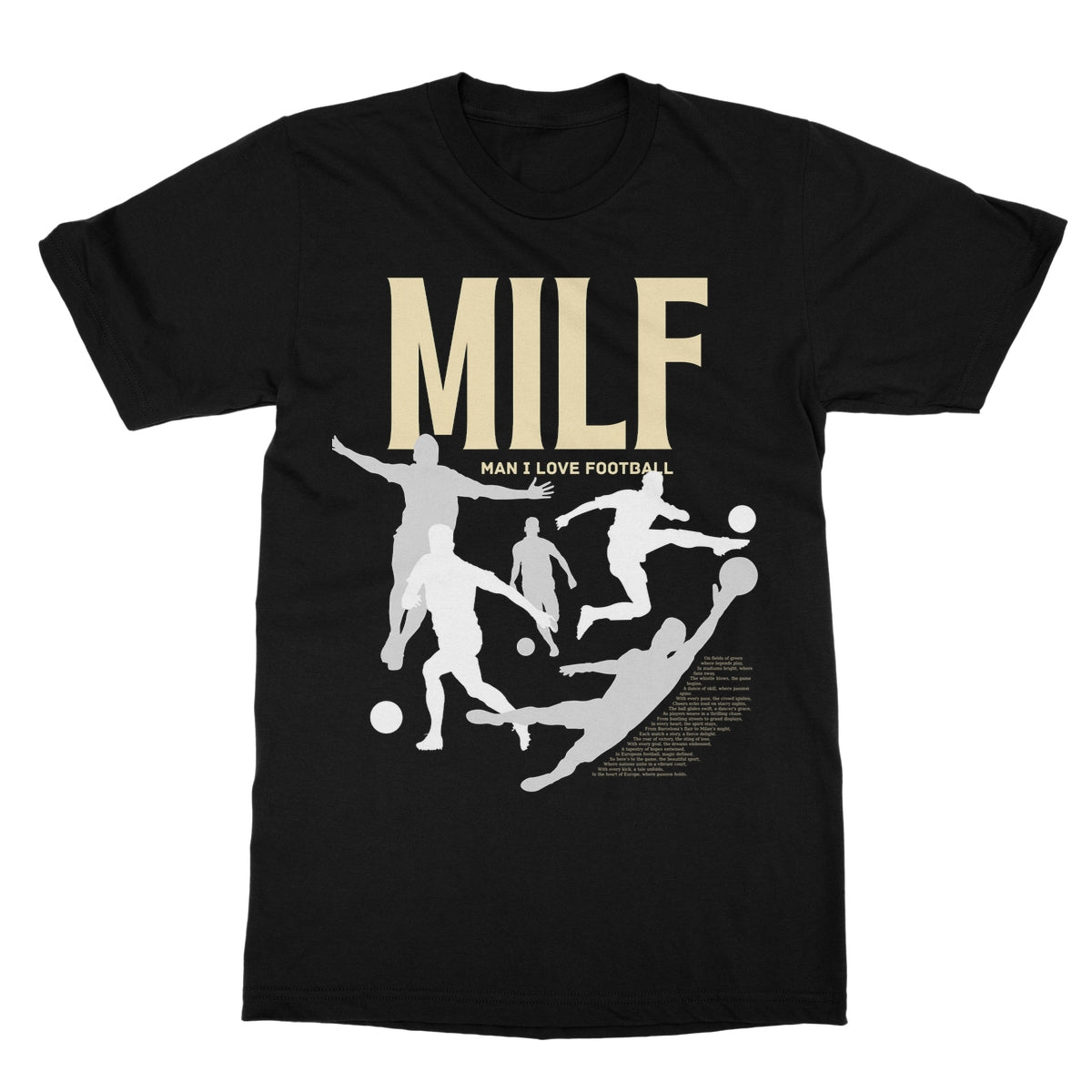 Man I Love Football T-Shirt - Black - funny t-shirt