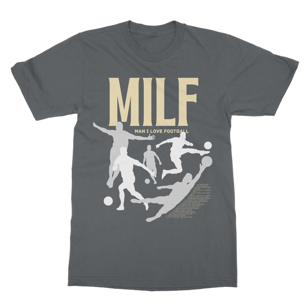 Man I Love Football T-Shirt - Charcoal - funny t-shirt