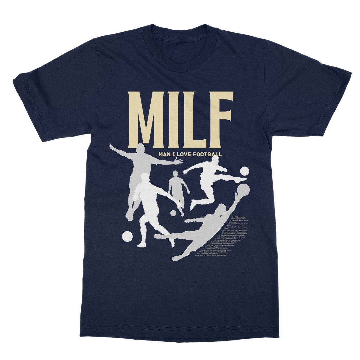 Man I Love Football T-Shirt - Navy - funny t-shirt