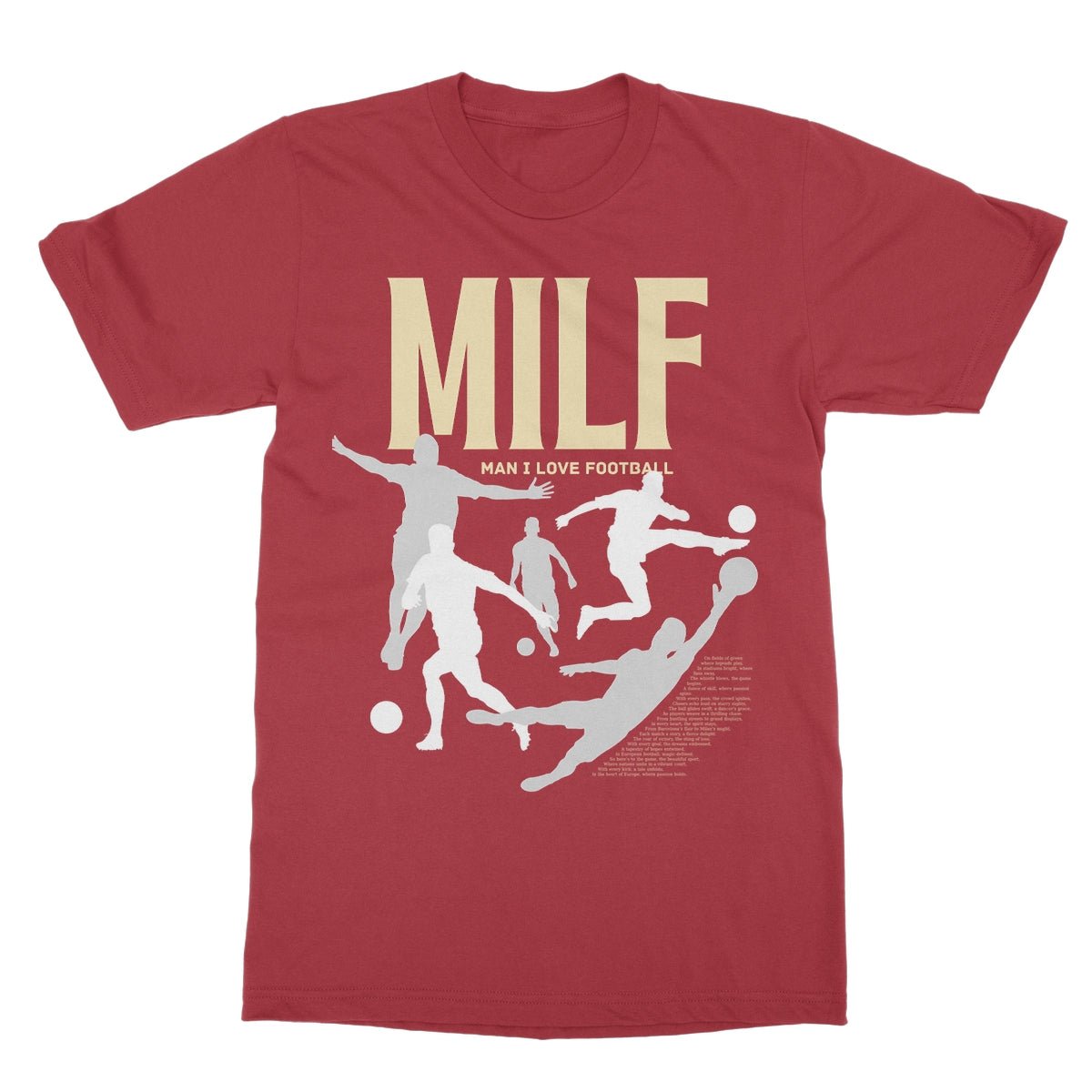 Man I Love Football T-Shirt - Cherry Red - funny t-shirt