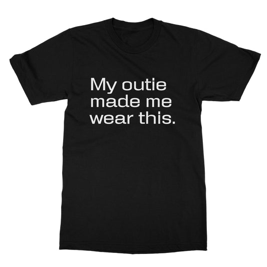 My Outie Made Me Wear This T-Shirt - Black - funny t-shirt