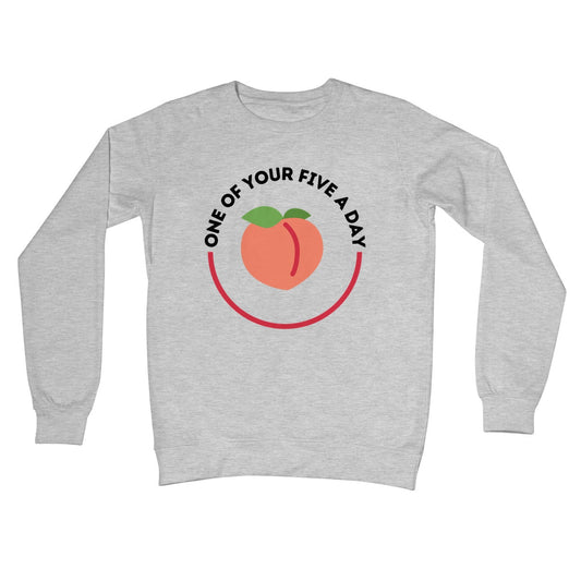 One Of Your Five A Day Jumper - Heather Grey - Funny Jumper