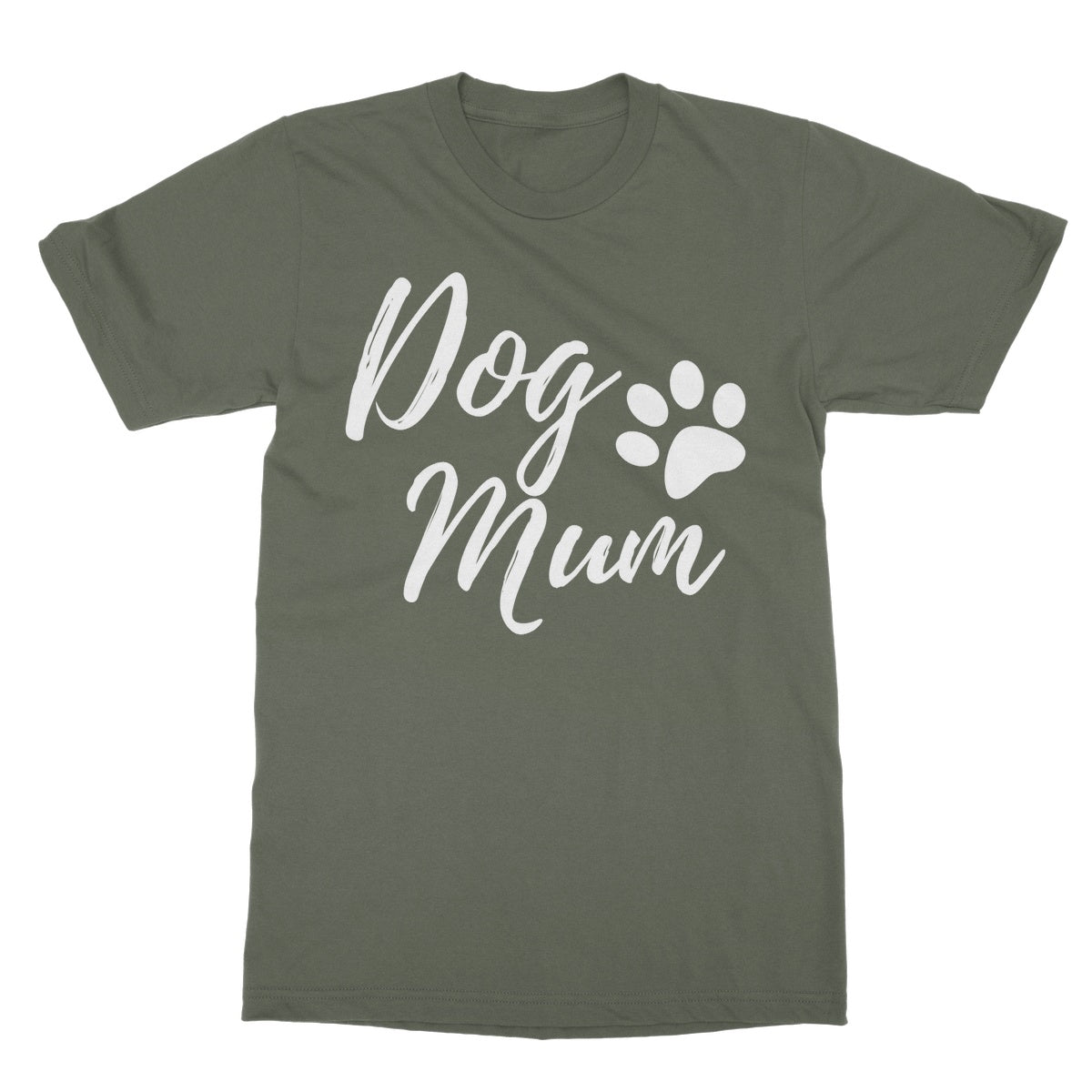 Dog Mum T-Shirt - Military Green - Funny T-Shirt