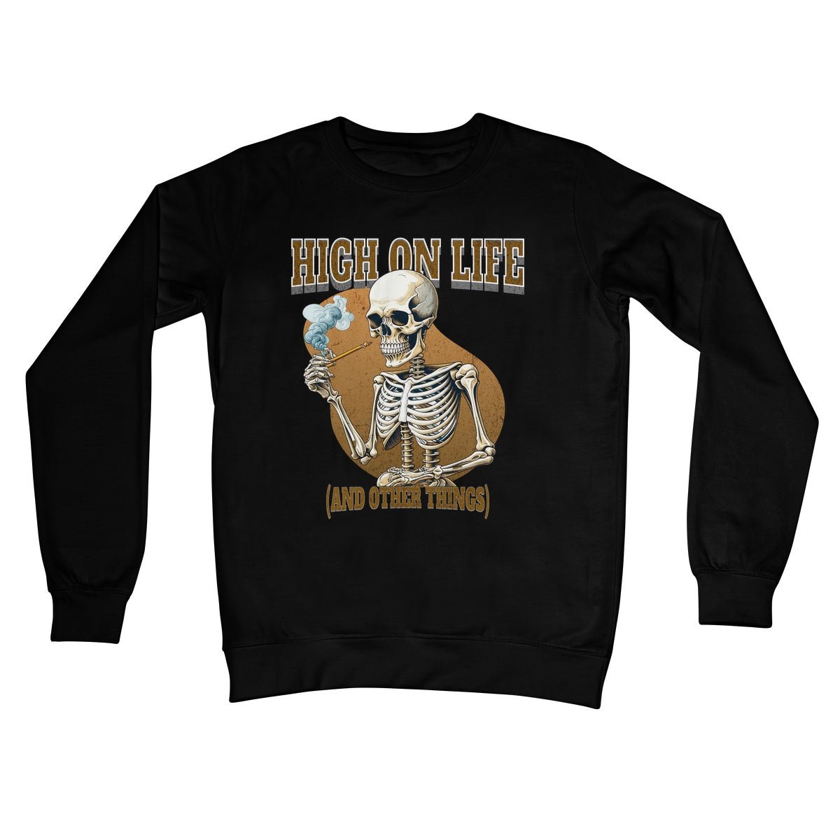 High On Life (And Drugs) Jumper - Jet Black - Funny Jumper