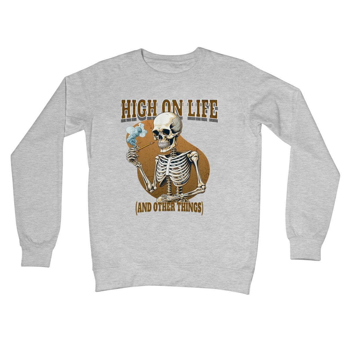 High On Life (And Drugs) Jumper - Heather Grey - Funny Jumper