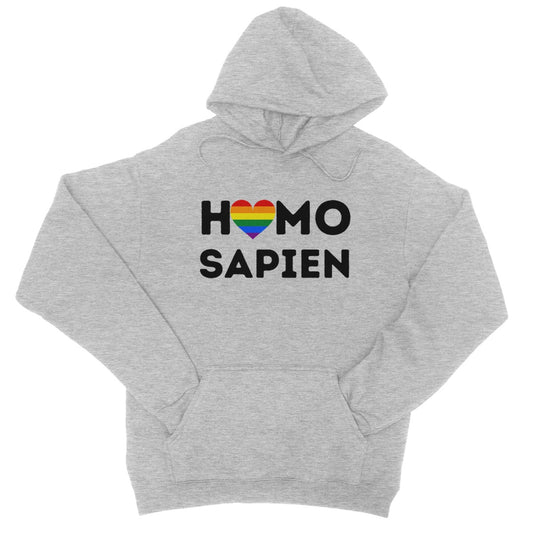 Homo Sapien Hoodie - Heather Grey - Funny Hoodie
