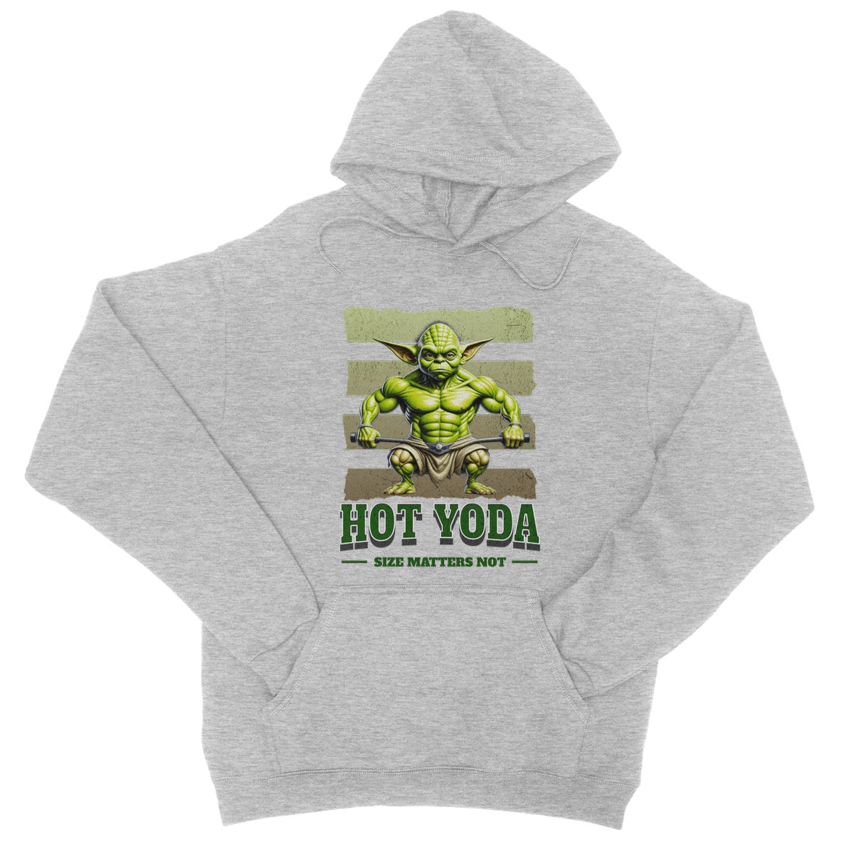 Hot Yoda Hoodie - Heather Grey - Funny Hoodie