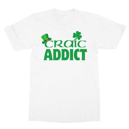 craic addict t shirt white