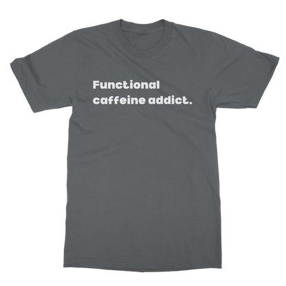 functional caffeine addict t shirt grey