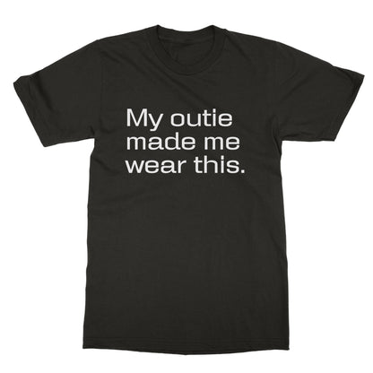 My Outie Made Me Wear This T-Shirt - Dark Chocolate - funny t-shirt