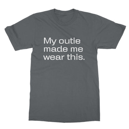 My Outie Made Me Wear This T-Shirt - Charcoal - funny t-shirt