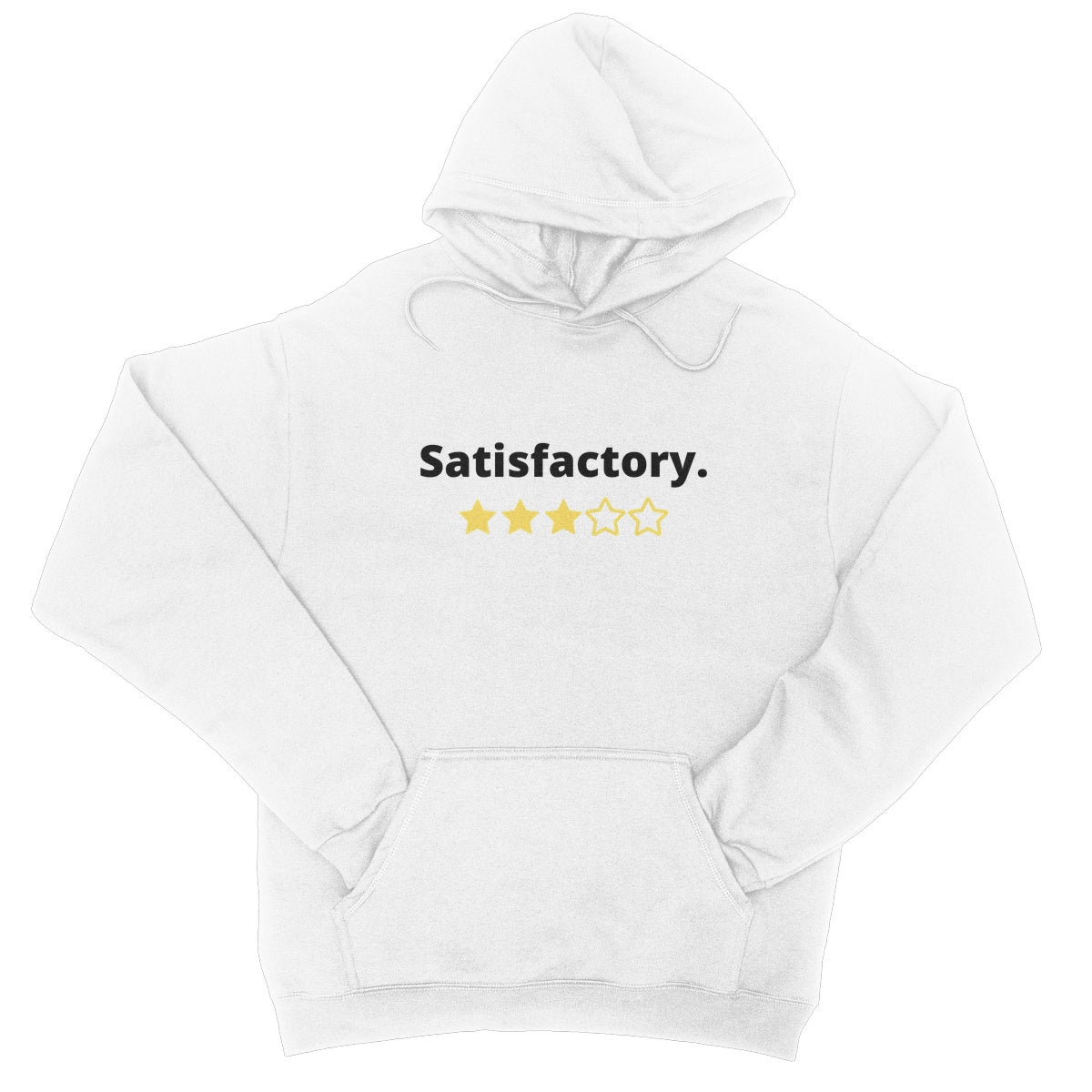 satisfactory hoodie white