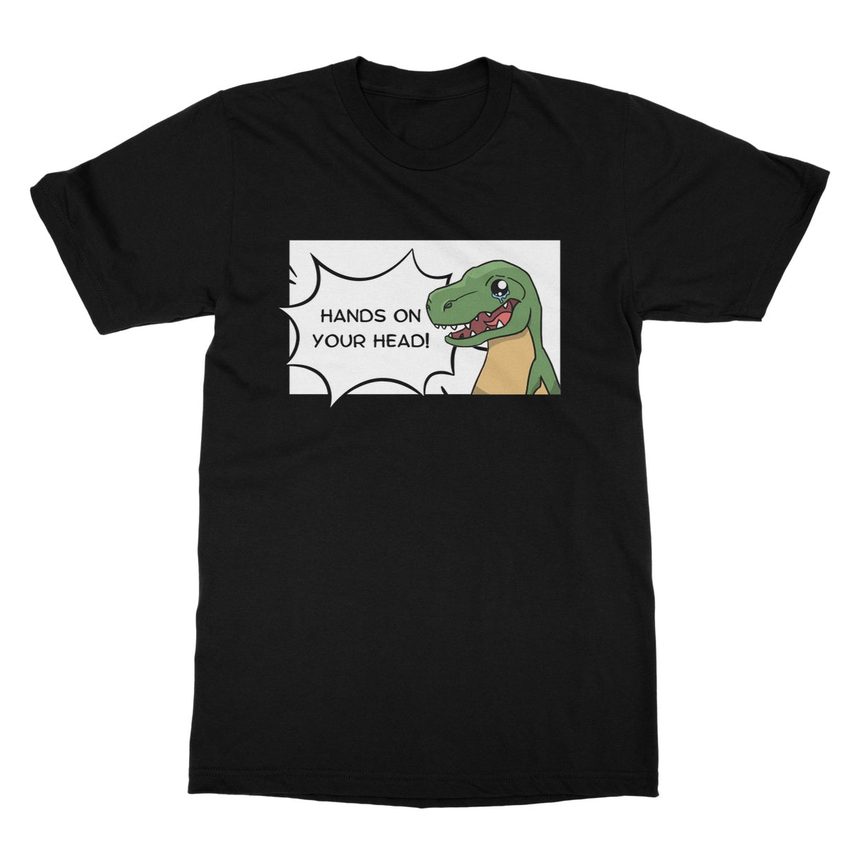 T-Rex Hands On Your Head T-Shirt - Black - Funny T-Shirt