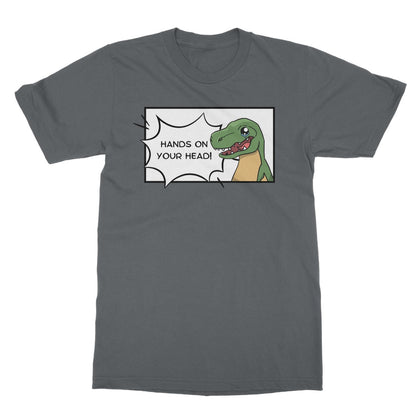 T-Rex Hands On Your Head T-Shirt - Charcoal - Funny T-Shirt