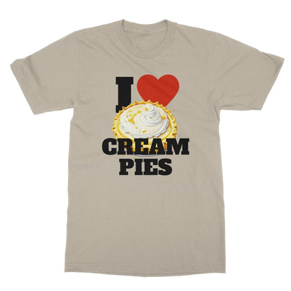 I Heart Cream Pies T-Shirt - Sand - Funny T-Shirt