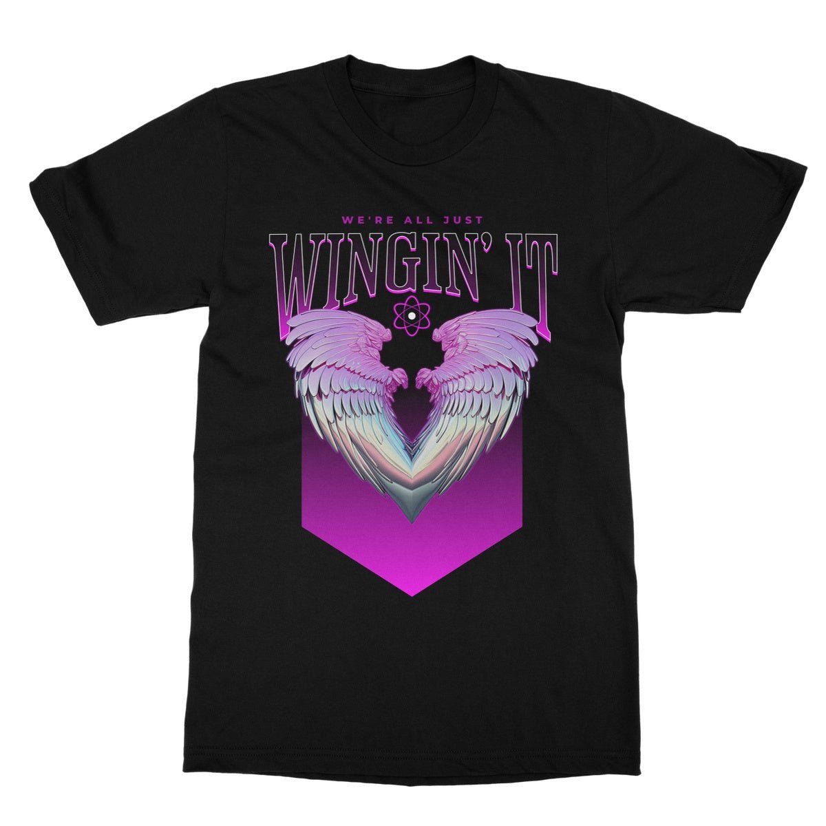 We're All Just Wingin' It T-Shirt - Black - Funny T-Shirt