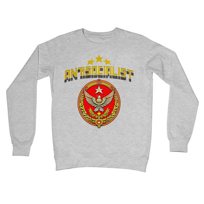 Antisocialist Jumper - Heather Grey - Funny Jumper