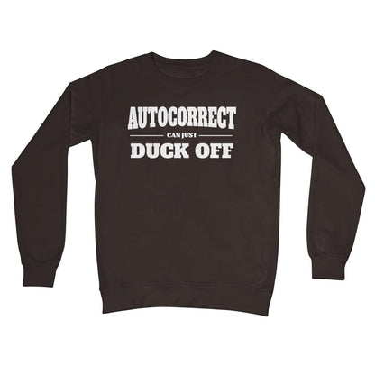 autocorrect can duck off jumper brown