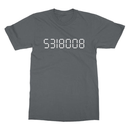 Calculator Boobies T-Shirt - Charcoal - Funny T-Shirt