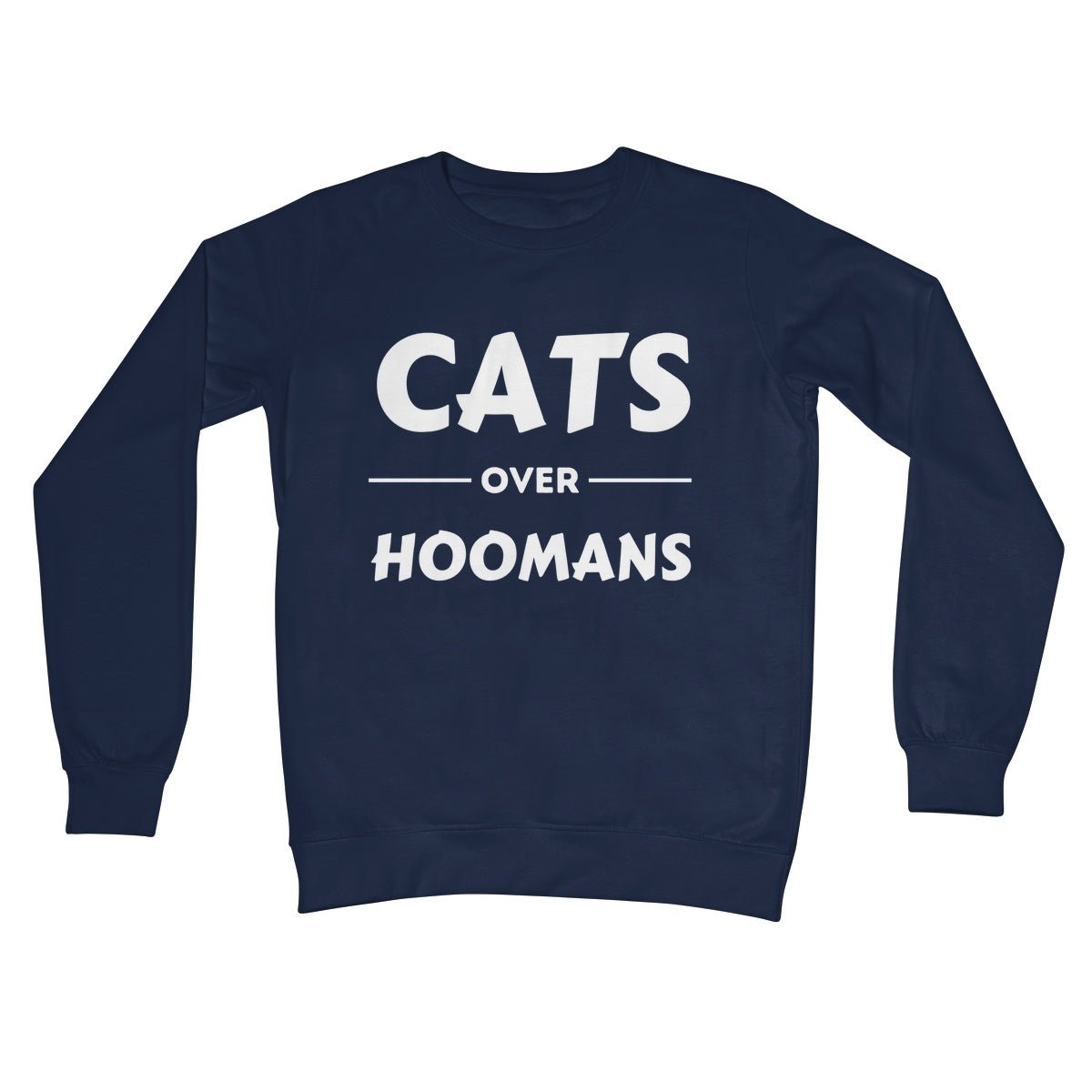 cats over hoomans jumper navy