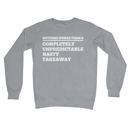 Completely Unpredictable Nasty Takeaway Jumper - Steel Grey - Funny Jumper