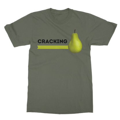 Cracking Pear T-Shirt - Military Green - Funny T-Shirt