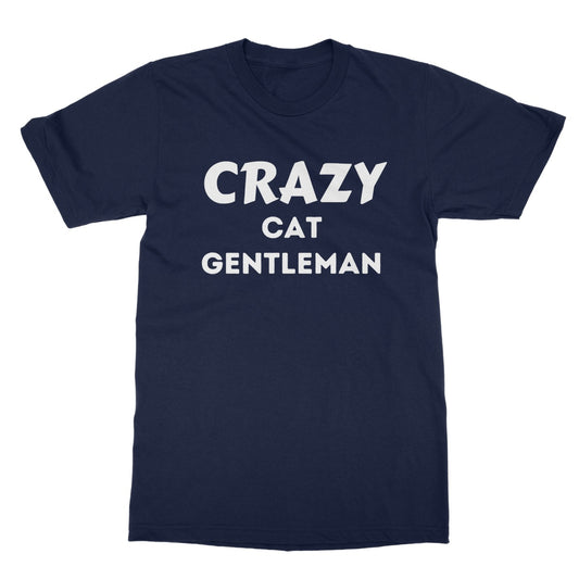 crazy cat gentleman t shirt navy