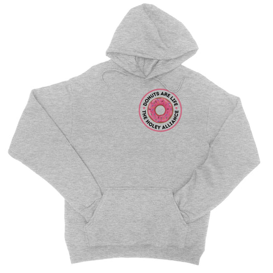 Donuts Are Life, The Holey Alliance Hoodie - Heather Grey - Funny Hoodie