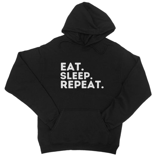 Eat Sleep Repeat Hoodie - Jet Black - Funny Hoodie