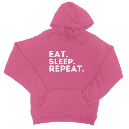 Eat Sleep Repeat Hoodie - Hot Pink - Funny Hoodie