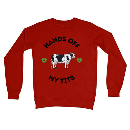 Hands Off My Tits Jumper - Fire Red - Funny Jumper