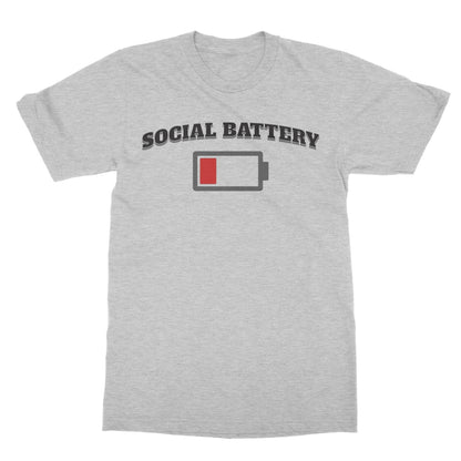Low Social Battery T-Shirt - Sport Grey - Funny T-Shirt