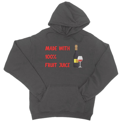 Made With 100% Fruit Juice Hoodie - Charcoal - Funny Hoodie