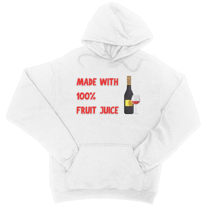 Made With 100% Fruit Juice Hoodie - Arctic White - Funny Hoodie