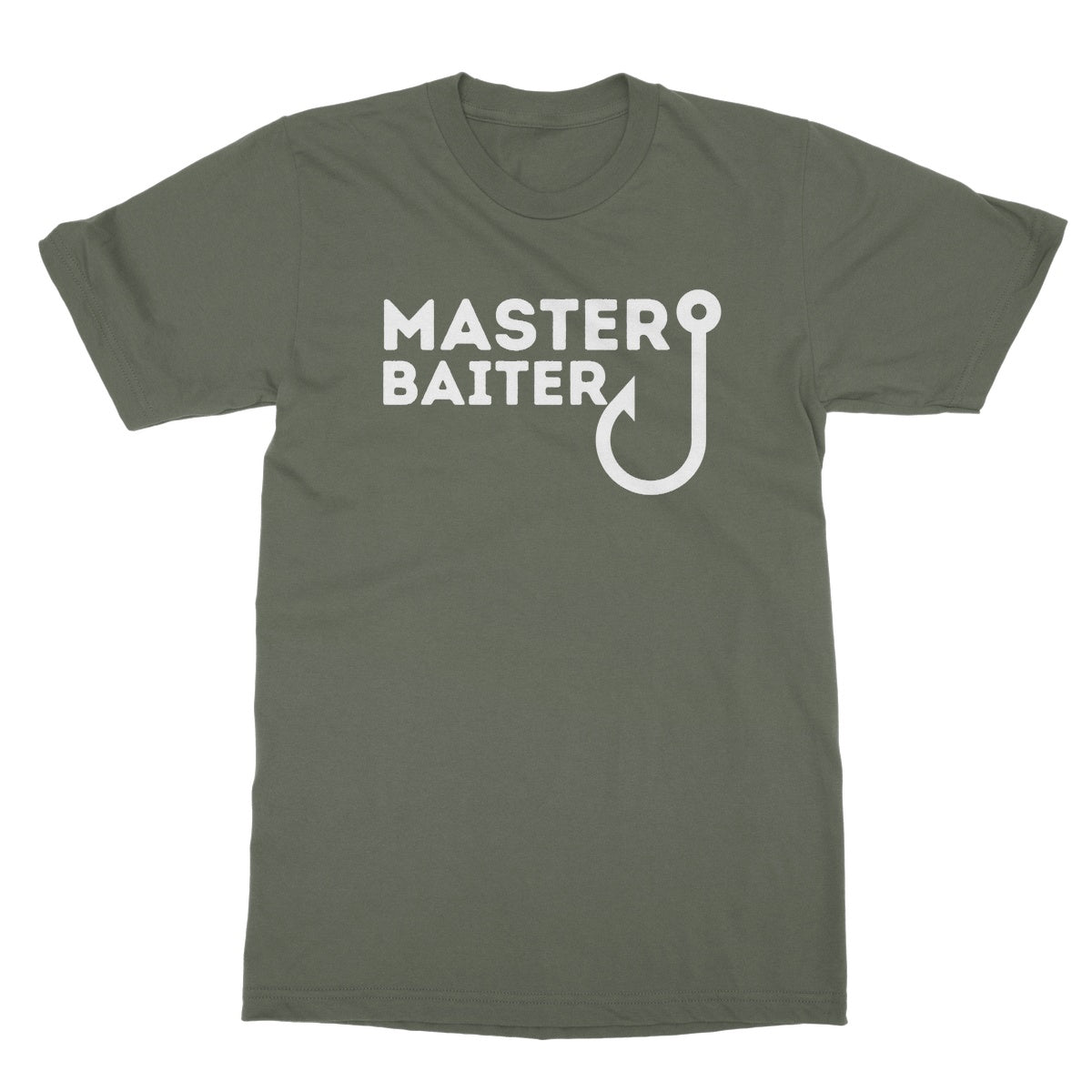 Master Baiter T-Shirt - Military Green - Funny T-Shirt