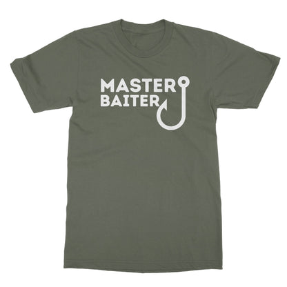 Master Baiter T-Shirt - Military Green - Funny T-Shirt