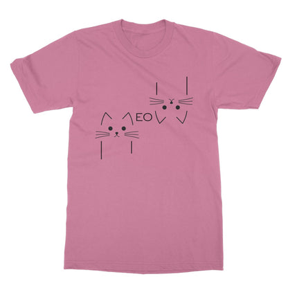 meow outline t shirt pink
