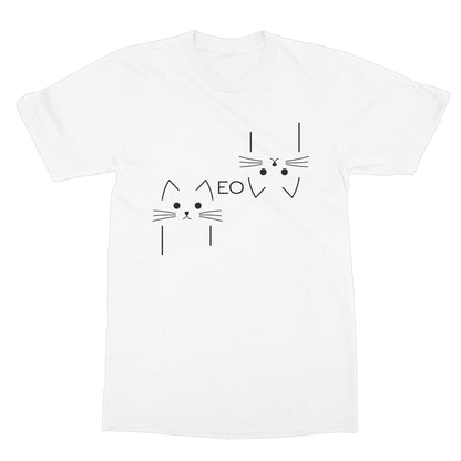 meow outline t shirt white