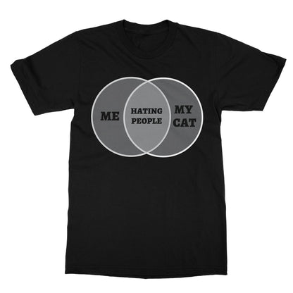Me & My Cat Venn Diagram T-Shirt - Black - Funny T-Shirt