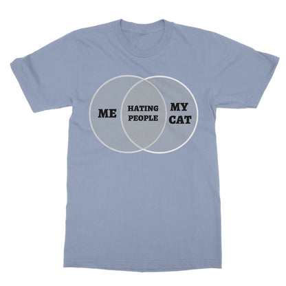 Me & My Cat Venn Diagram T-Shirt - Light Blue - Funny T-Shirt