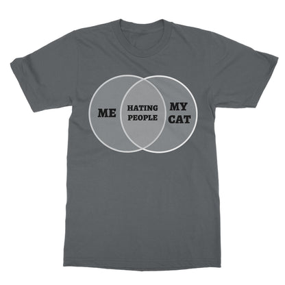 Me & My Cat Venn Diagram T-Shirt - Charcoal - Funny T-Shirt