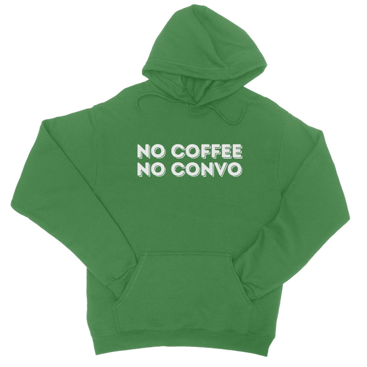 No Coffee No Convo Hoodie - Kelly Green - Funny Hoodie