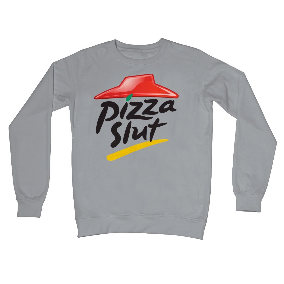 pizza slut jumper grey