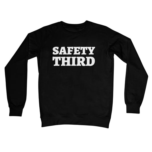 Safety Third Jumper - Jet Black - Funny Jumper