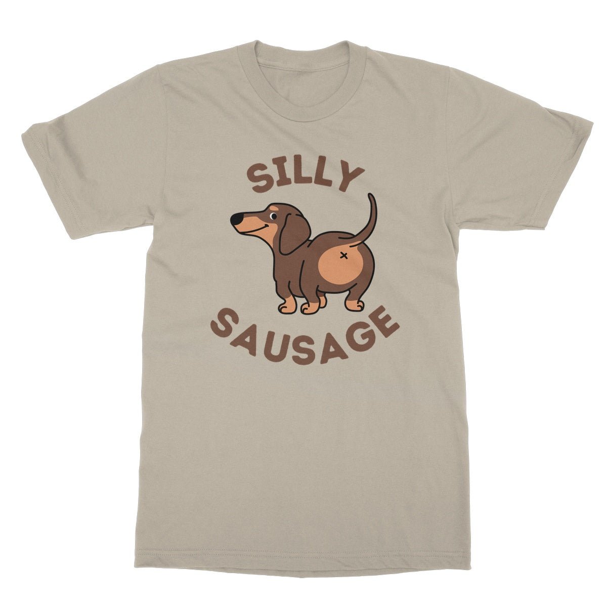 Silly Sausage Dog T-Shirt - Sand - Funny T-Shirt