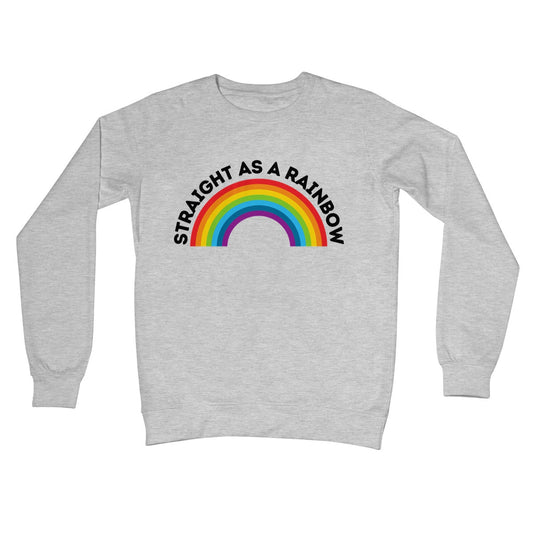 Straight As A Rainbow Jumper - Heather Grey - Funny Jumper