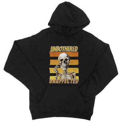 Unbothered & Unaffected Hoodie - Jet Black - Funny Hoodie